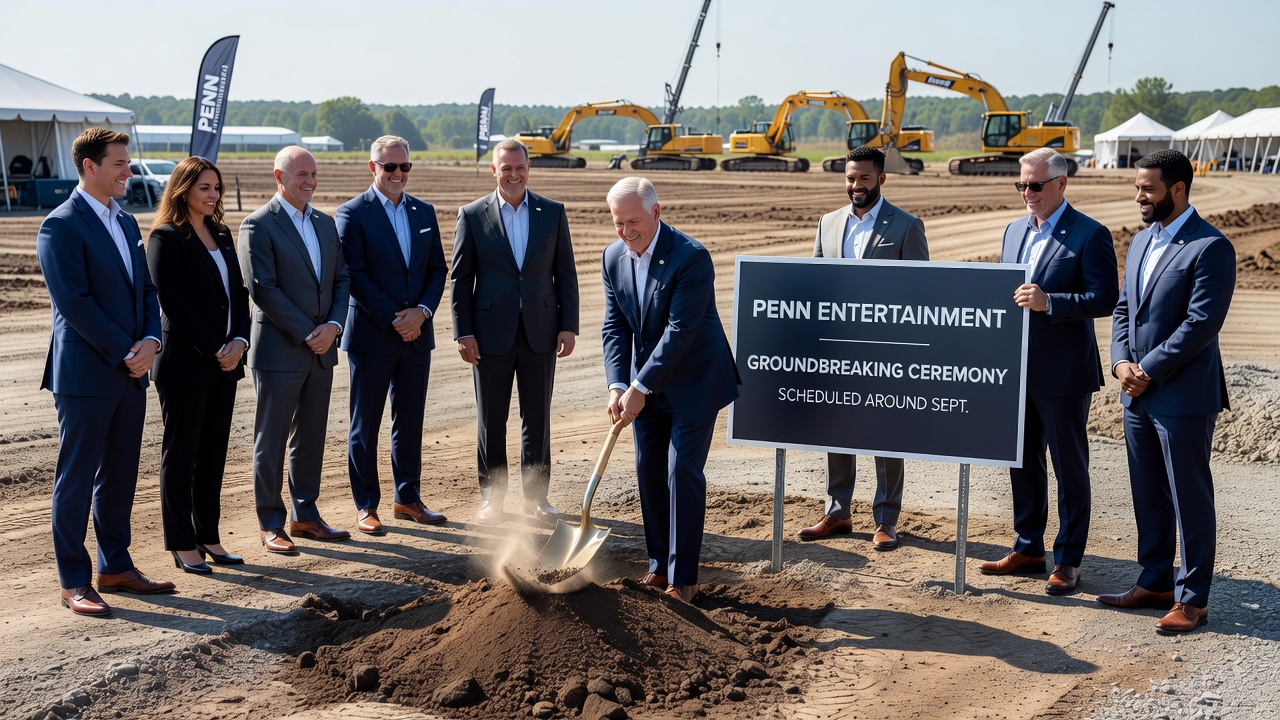 Construction site overview for the Hollywood Casino Hotel Council Bluffs land-based venue